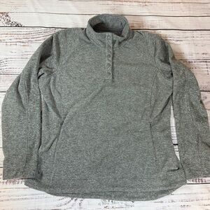 Duluth Trading Company Frost Lake Women's XL Fleece Pullover Gray Zip Pocket